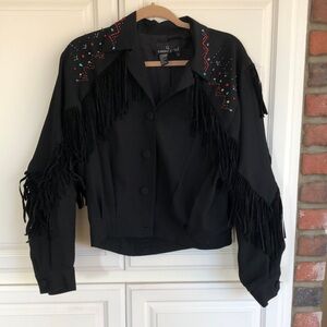 Carole Little western fringe bead jacket